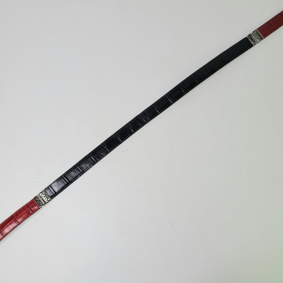 Brighton Interchangeable Red Black Leather Western Vintage Belt - Picture 6 of 11